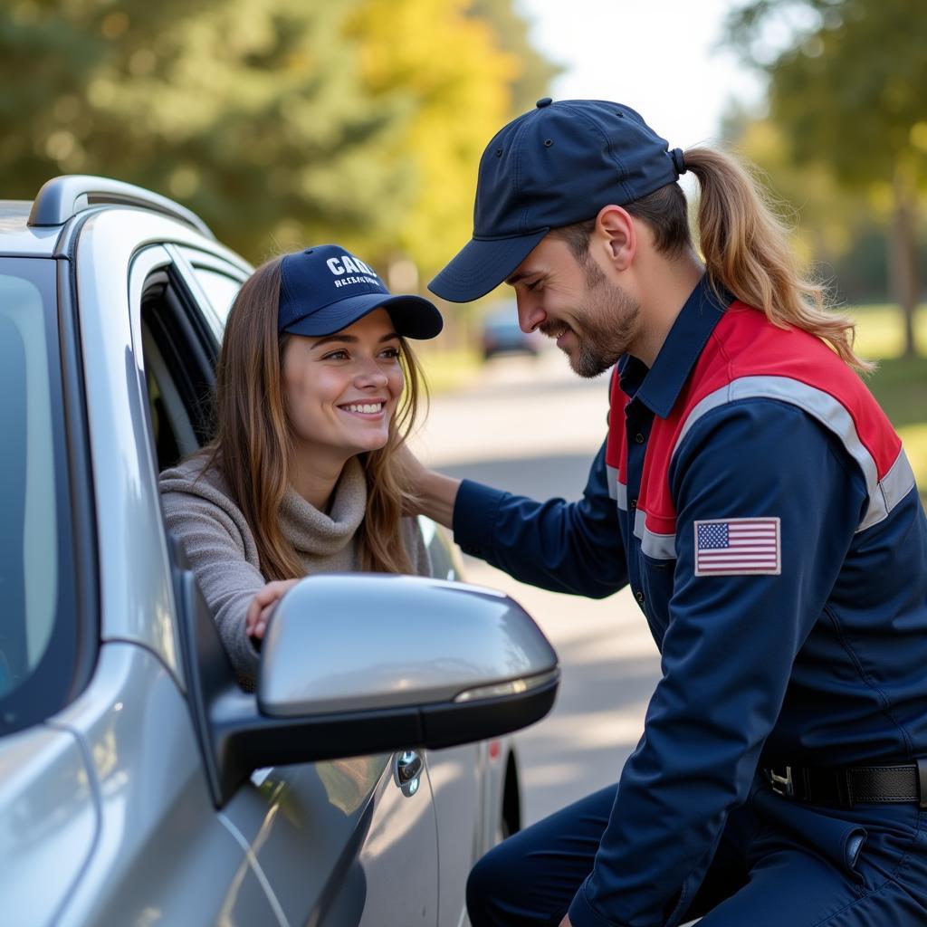 Roadside Assistance Helping with Car