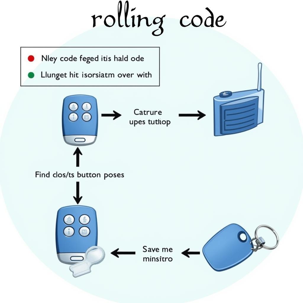 Rolling code key fob system diagram