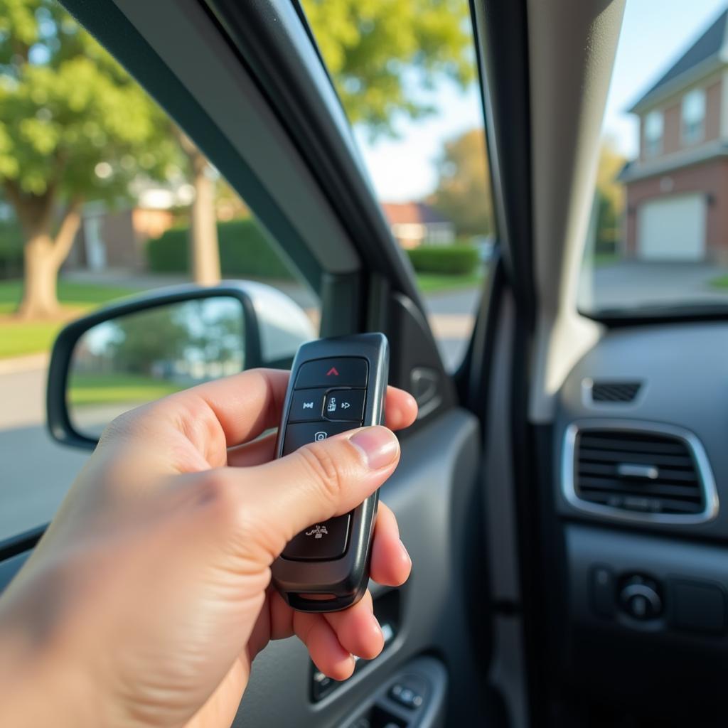 Rolling down car windows with key fob