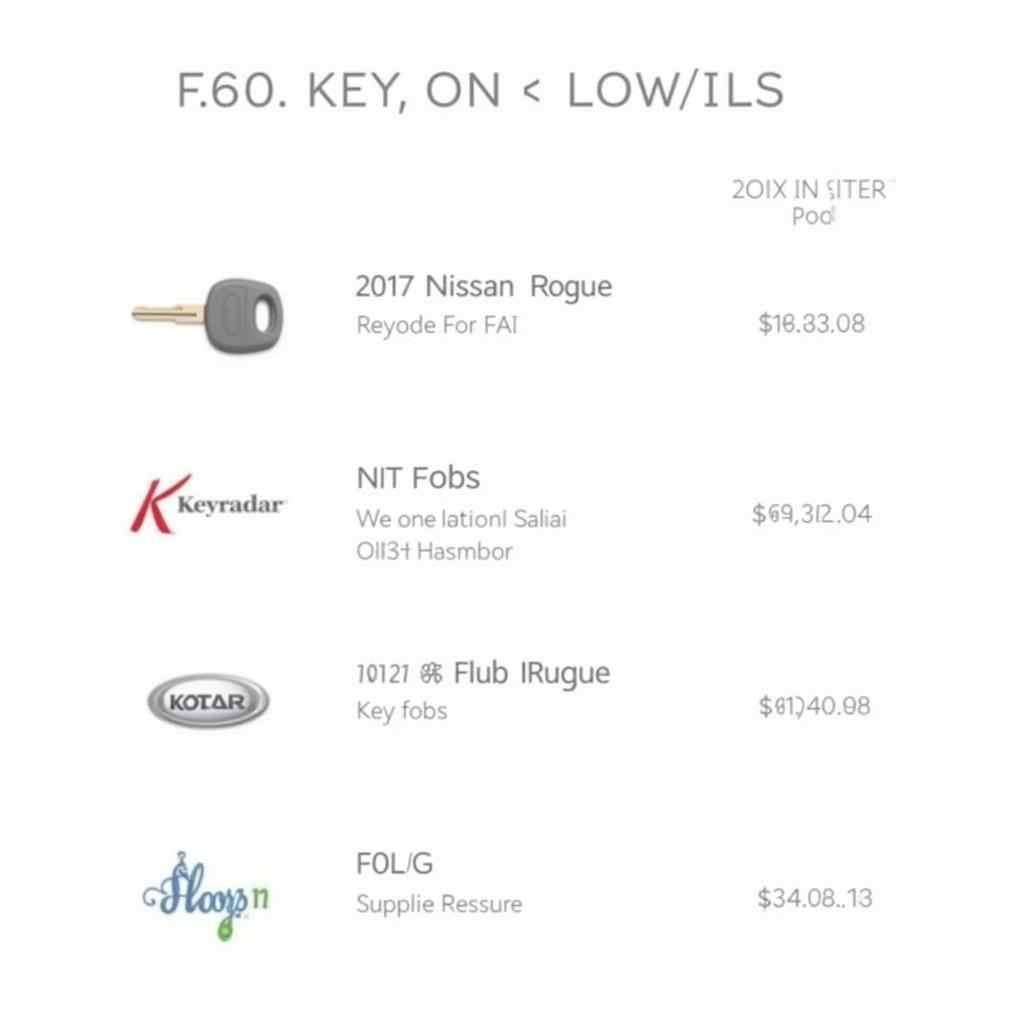 Comparing Prices of Nissan Rogue Key Fobs