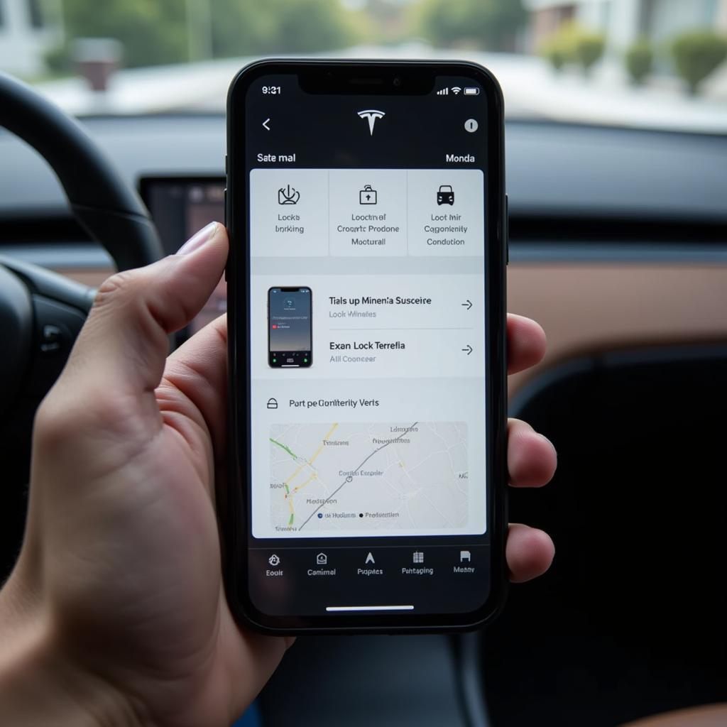 Tesla App Interface