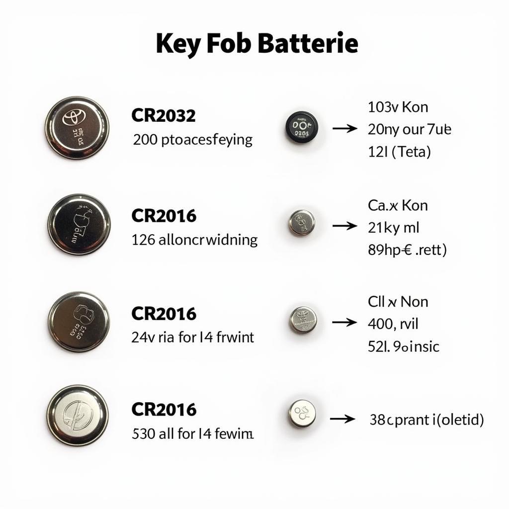 Different Toyota Avalon Key Fob Battery Types