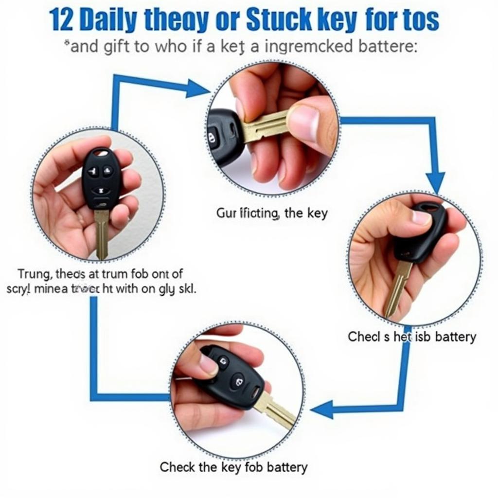 Various techniques for removing a stuck Toyota Avalon key fob from the console.