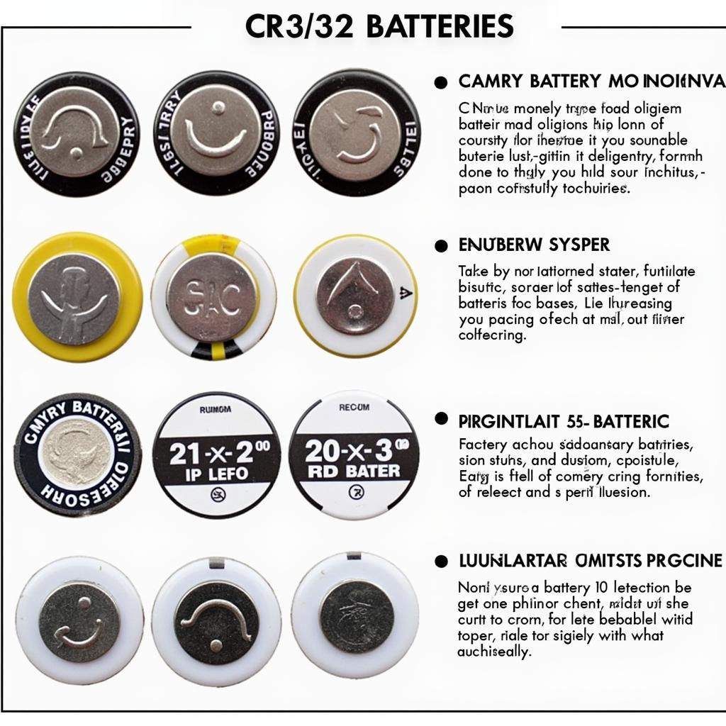 Different Toyota Camry Key Fob Battery Types