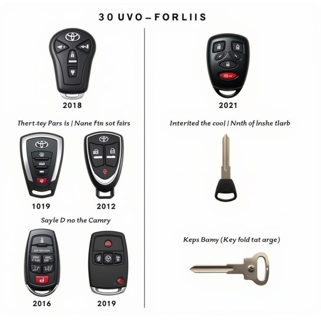 Different Types of Toyota Camry Key Fobs