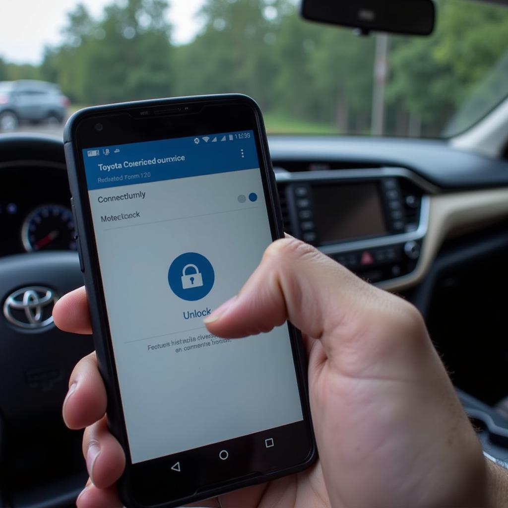 Toyota Connected Services App Unlocking Car