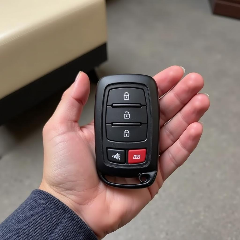 Toyota Highlander Key Fob Held in Hand