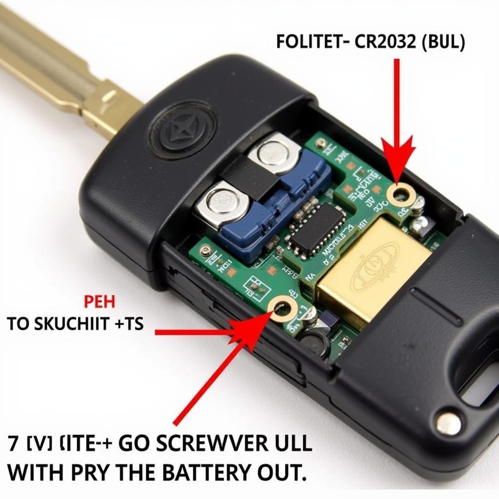 Toyota Highlander Key Fob Open Showing Battery