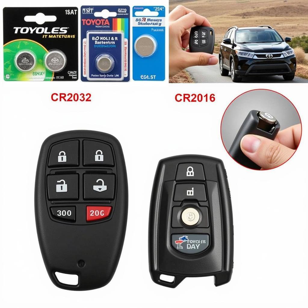 Various Toyota Key Fob Battery Types