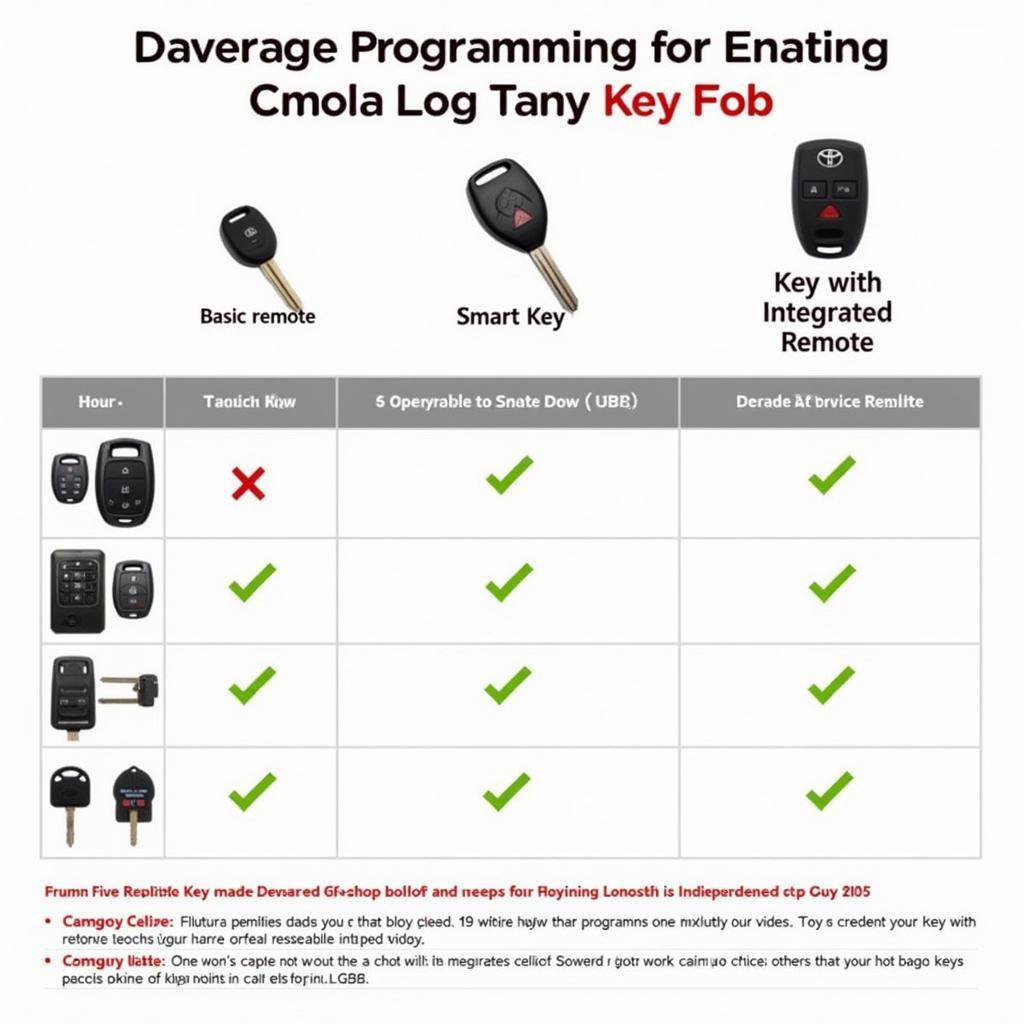 Different Types of Toyota Key Fobs and their Associated Programming Costs