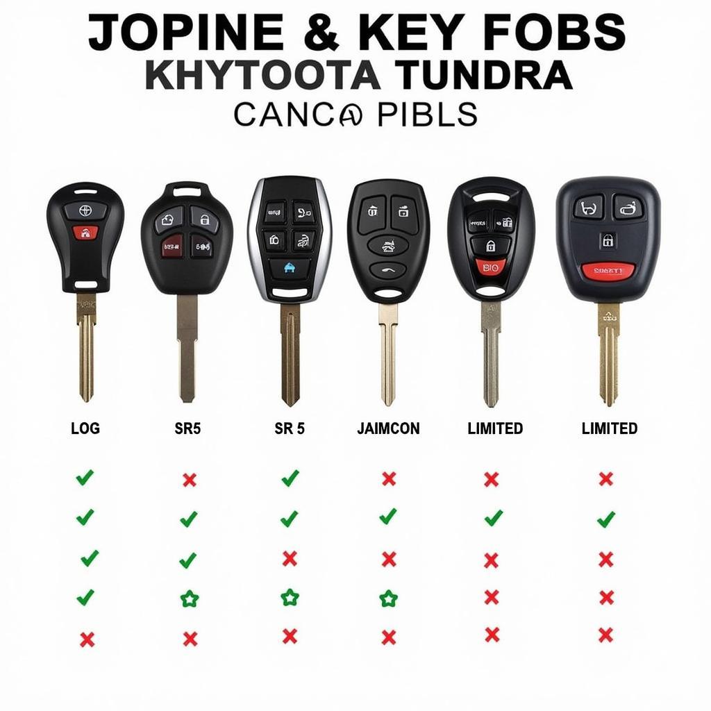 Different Types of Toyota Tundra Key Fobs