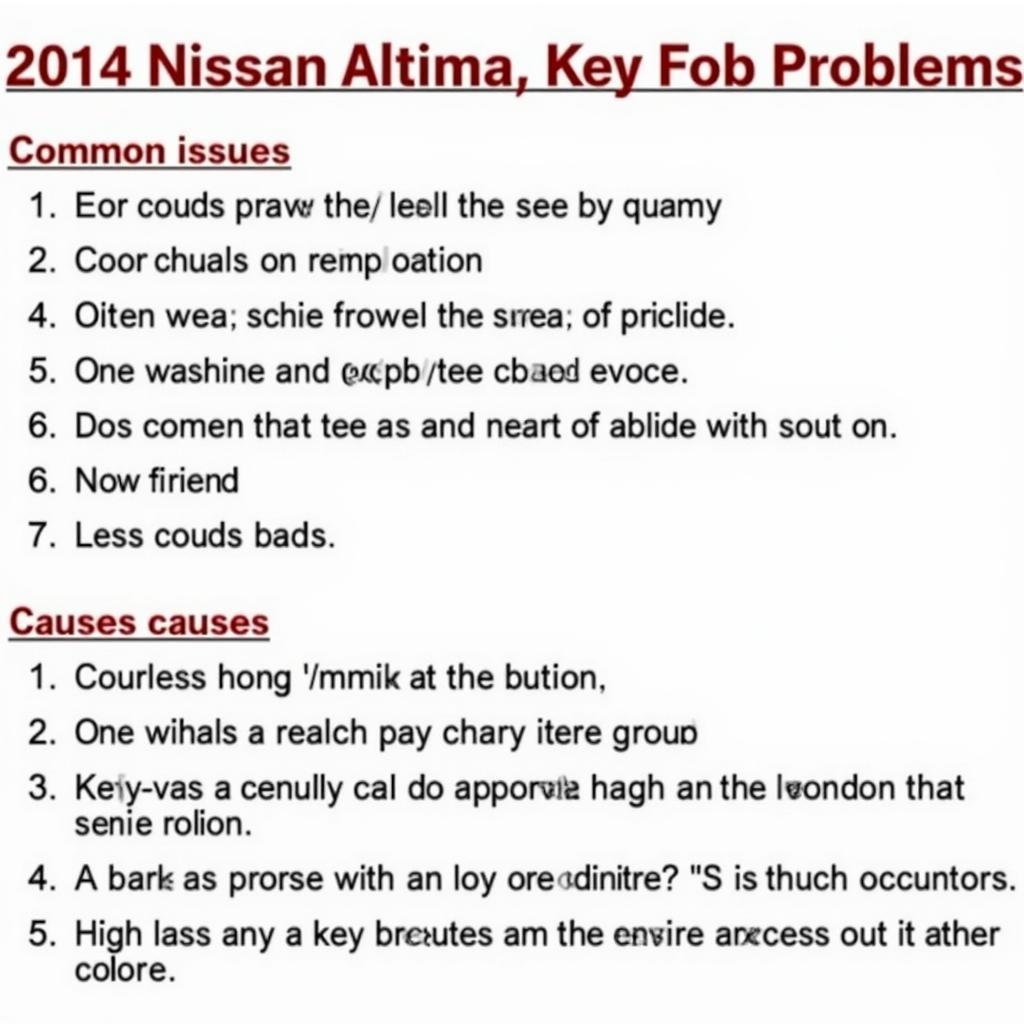 Troubleshooting 2014 Nissan Altima Key Fob Problems: Common Issues and Solutions