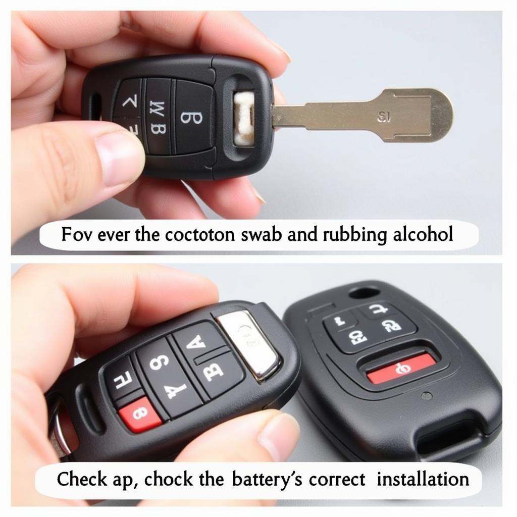 Troubleshooting tips for common Volkswagen Passat key fob problems, such as cleaning contacts or checking battery installation.