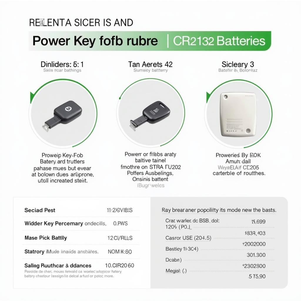 Various Key Fob Batteries Including CR2032