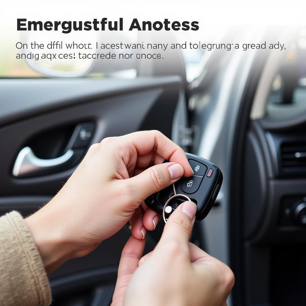 Using car key to unlock car door manually