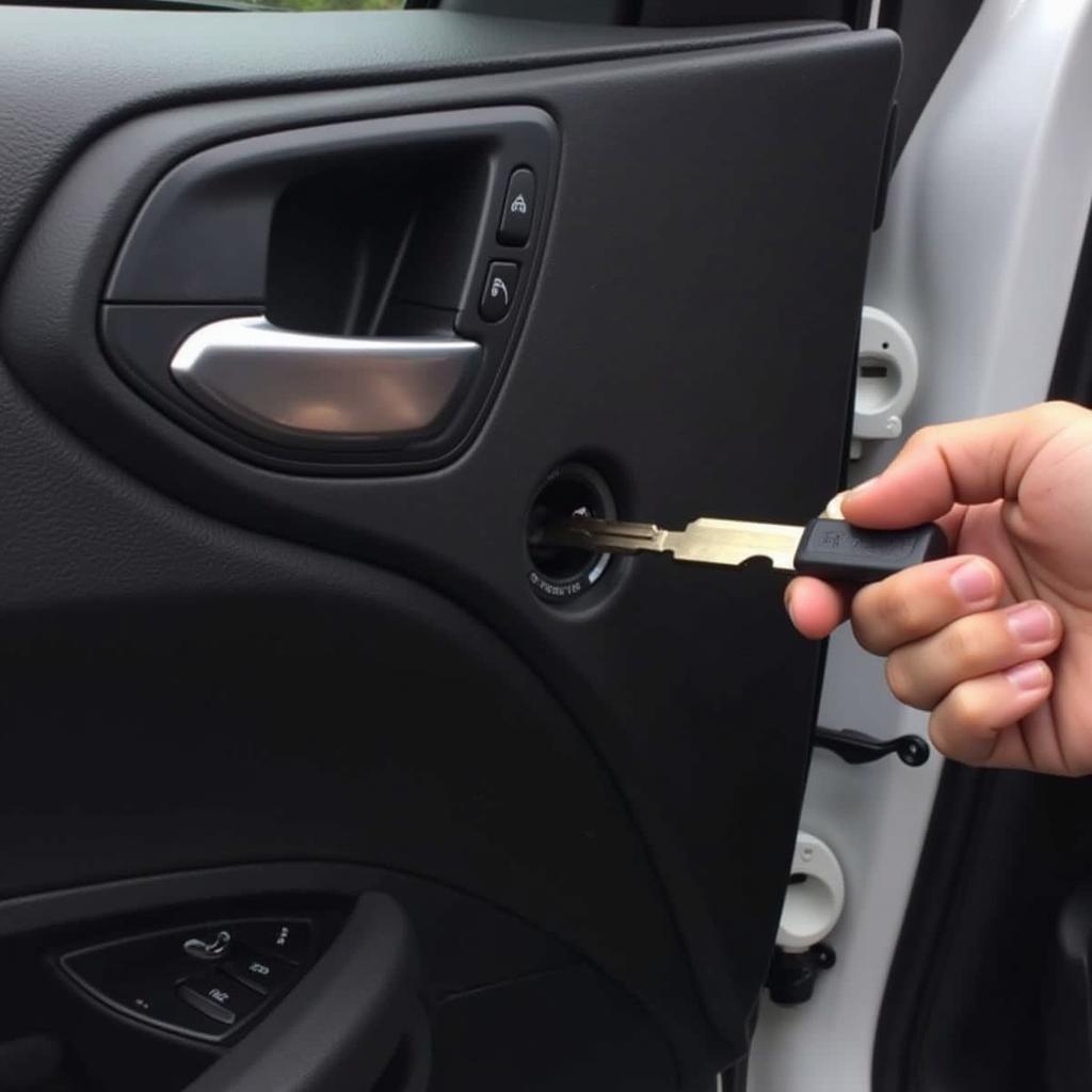 Using the Emergency Blade Key on a 2018 Ford Escape