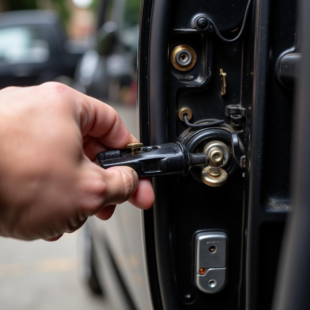 Using a Slim Jim to Unlock a Car Door