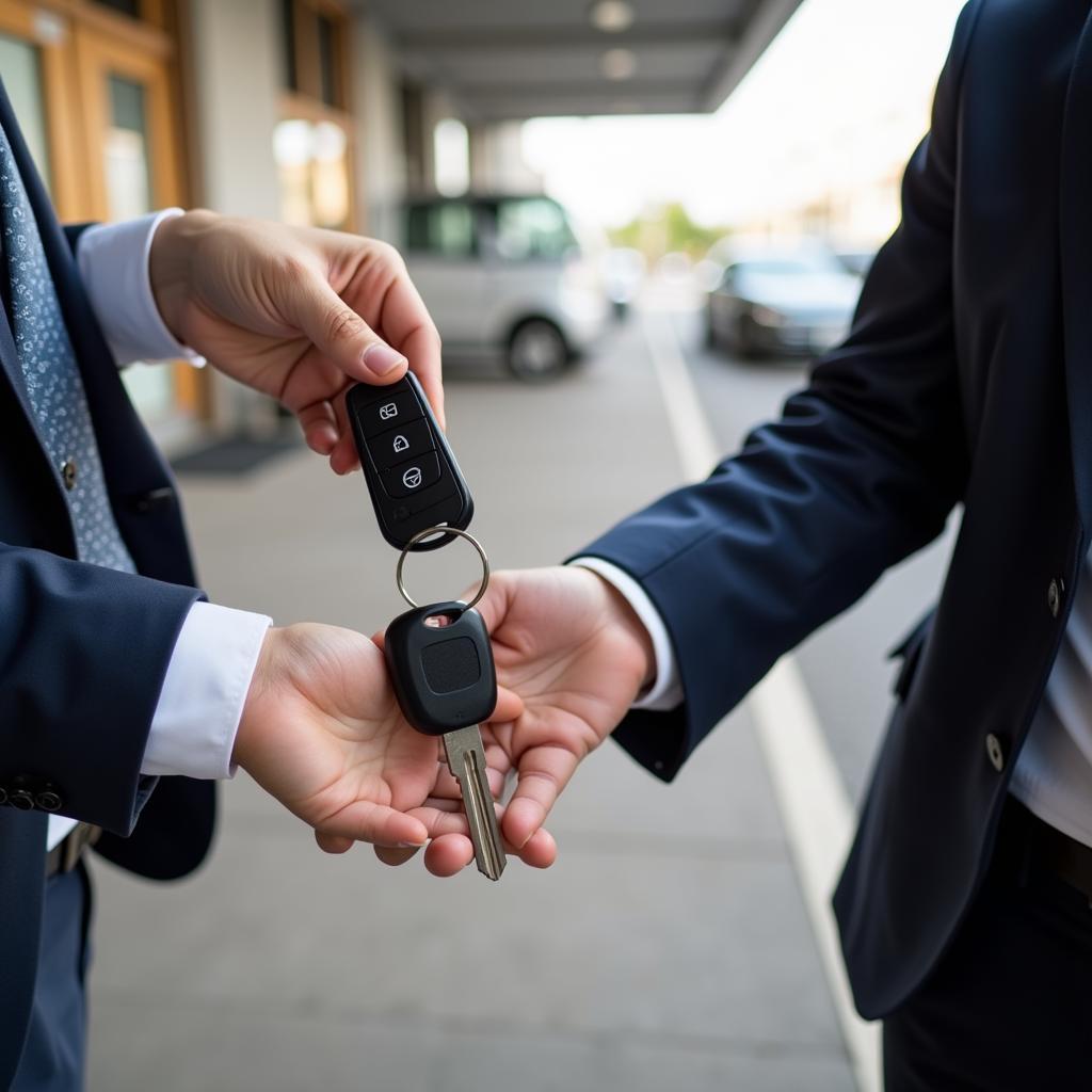 Handing Valet Key for Parking