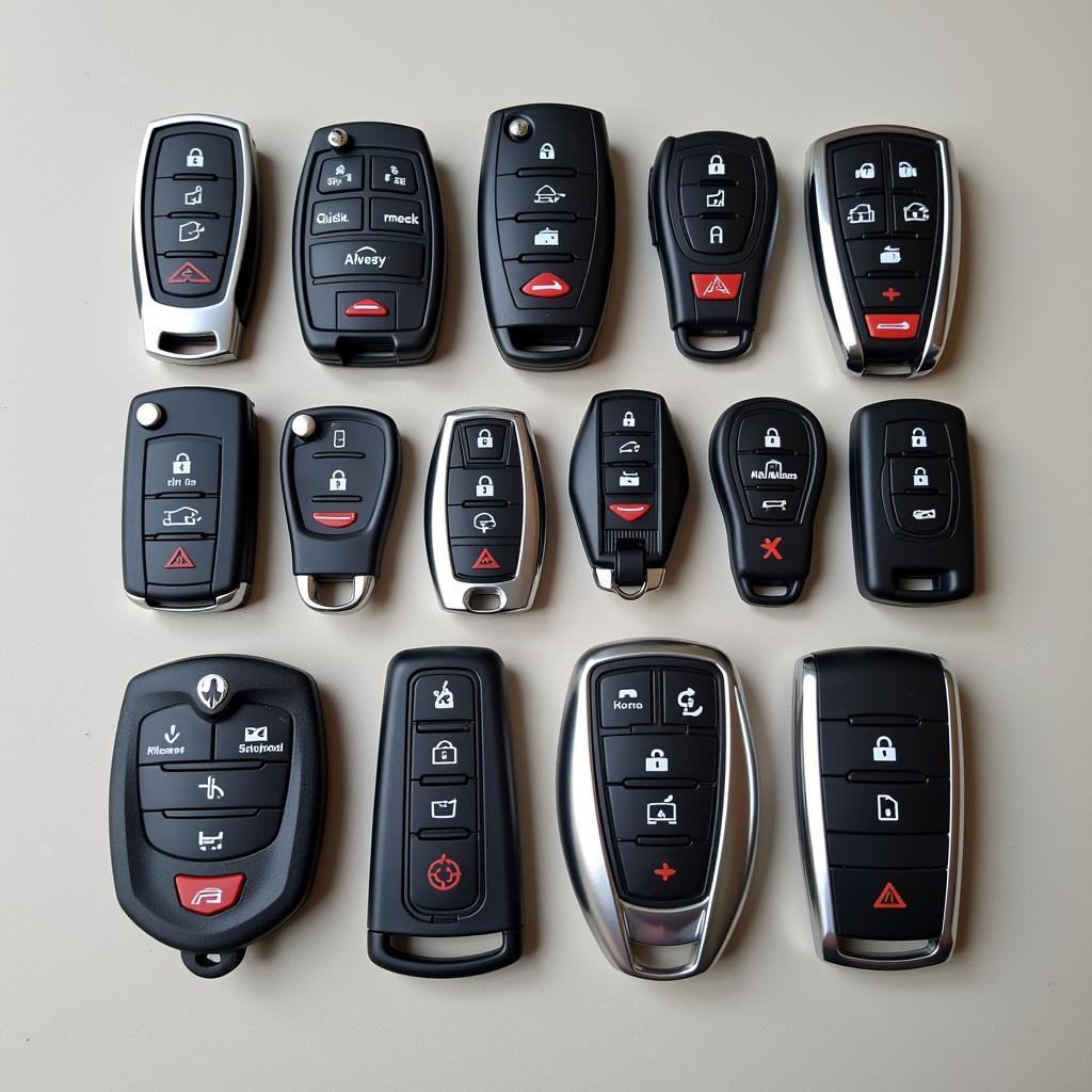 Various car key fobs