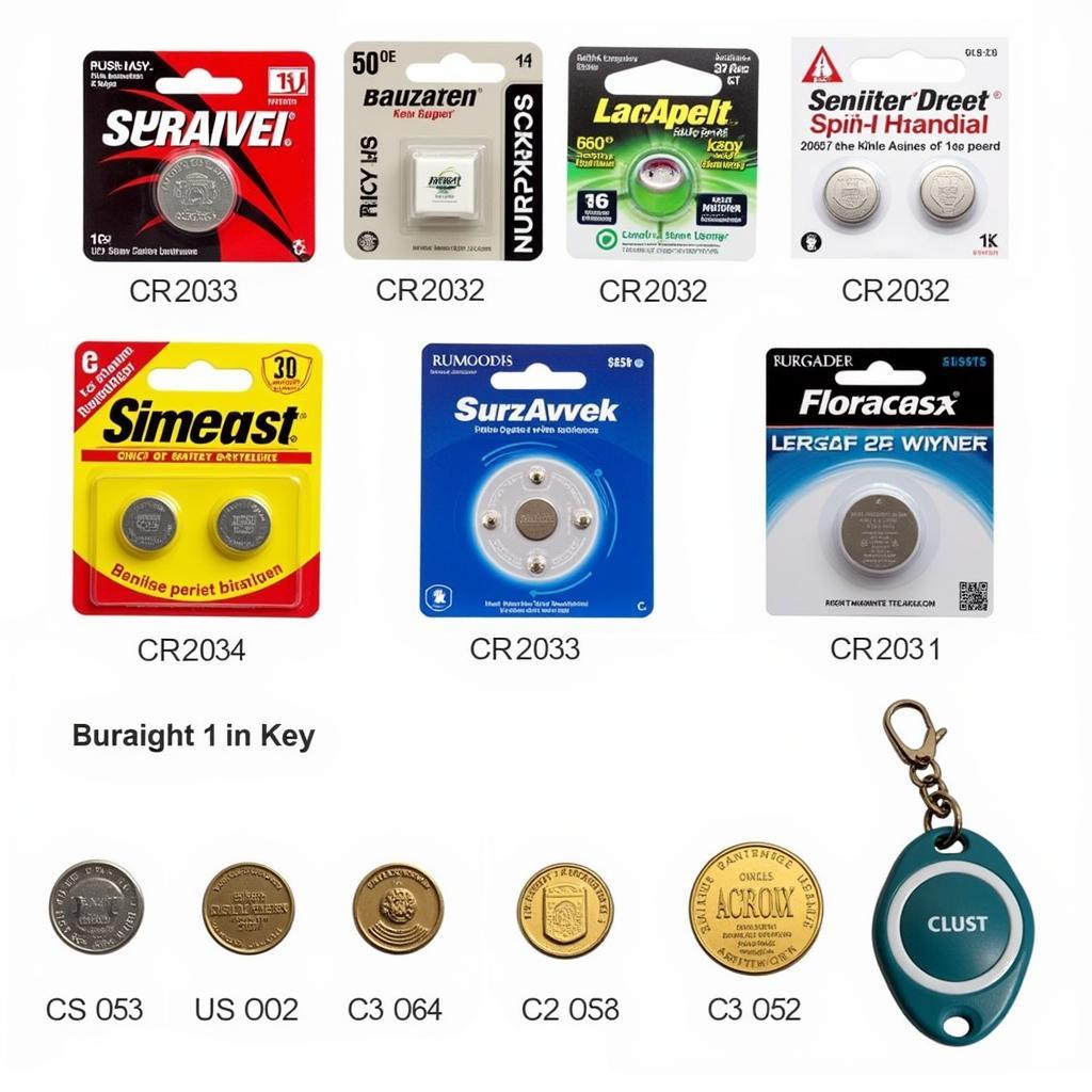 Various CR2032 Batteries suitable for Key Fob Replacement