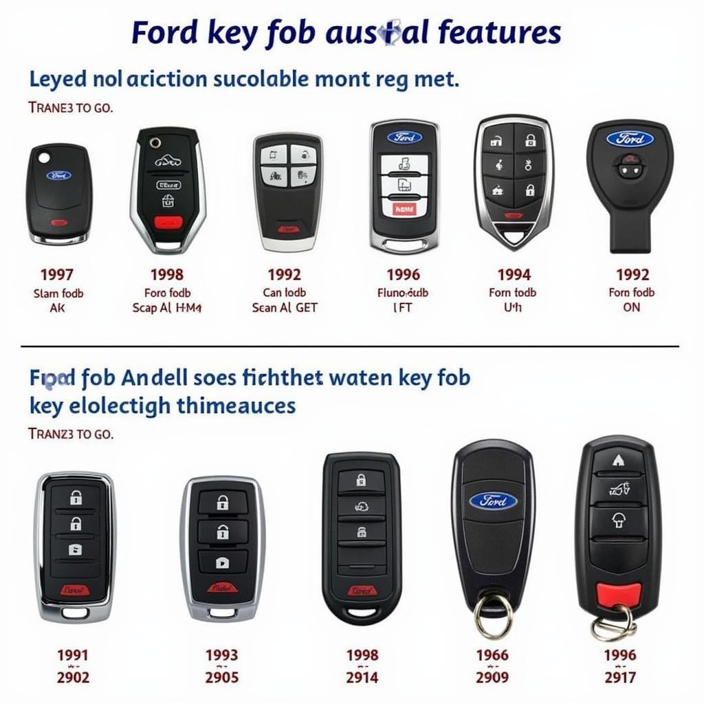 Various Ford Key Fobs Models