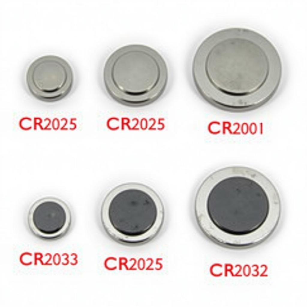 Different sizes of key fob batteries