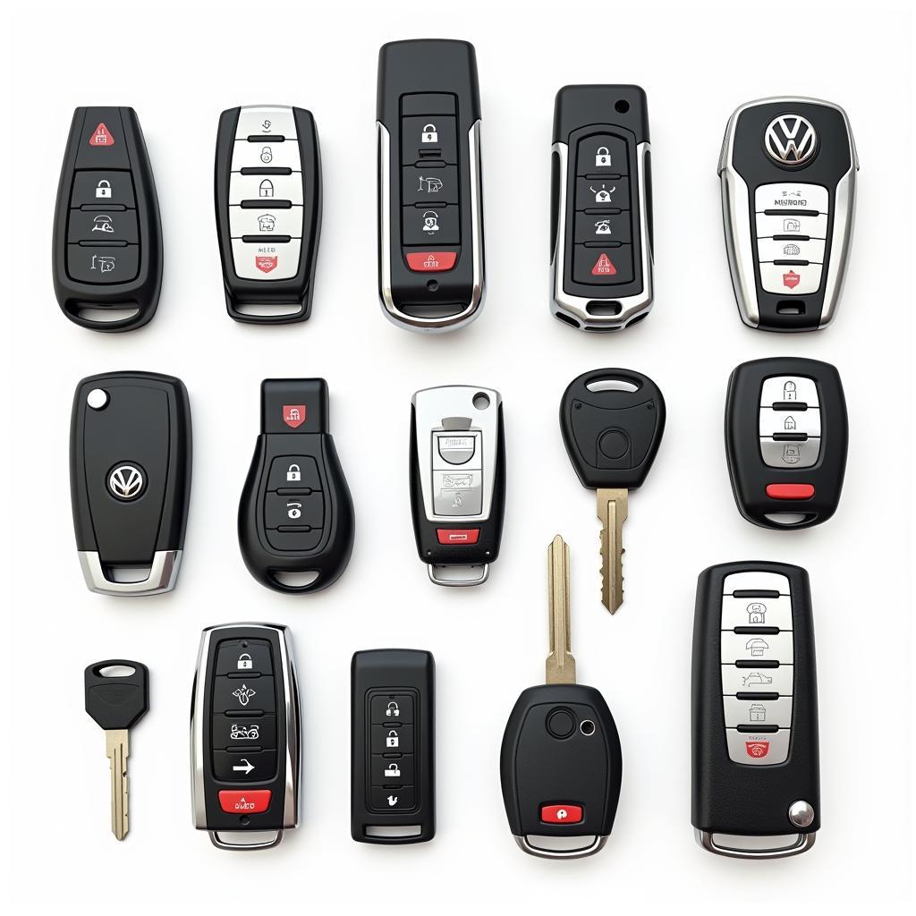 Various Key Fobs and Car Keys