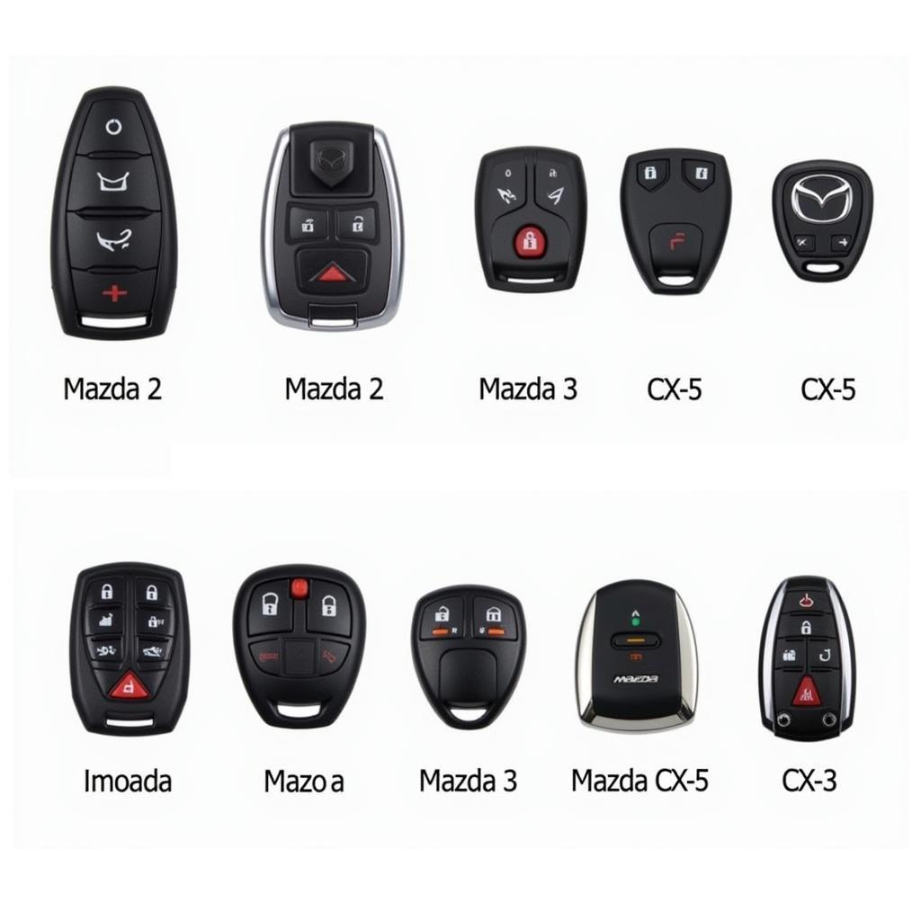 Various Mazda Key Fobs