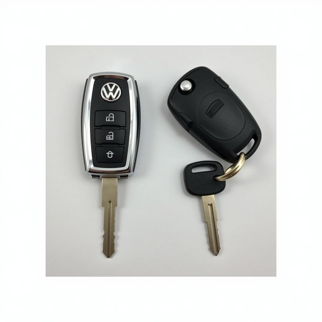 A fully assembled VW Passat key fob