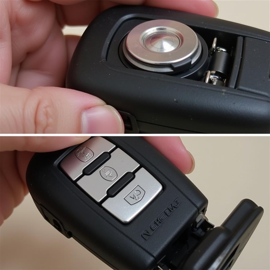 Installing a new battery in a VW Passat key fob