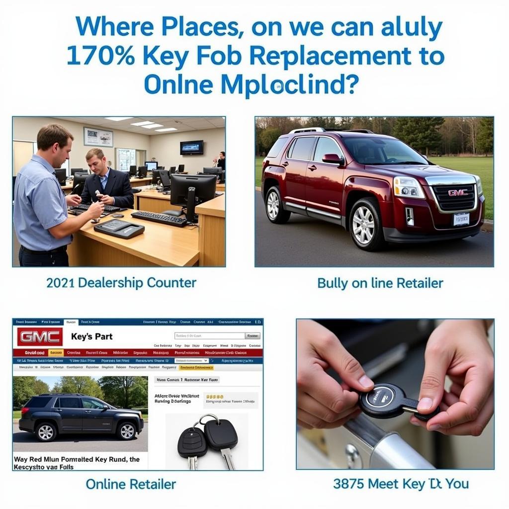 Options for purchasing a 2010 GMC Terrain key fob - Dealership, online retailer, locksmith