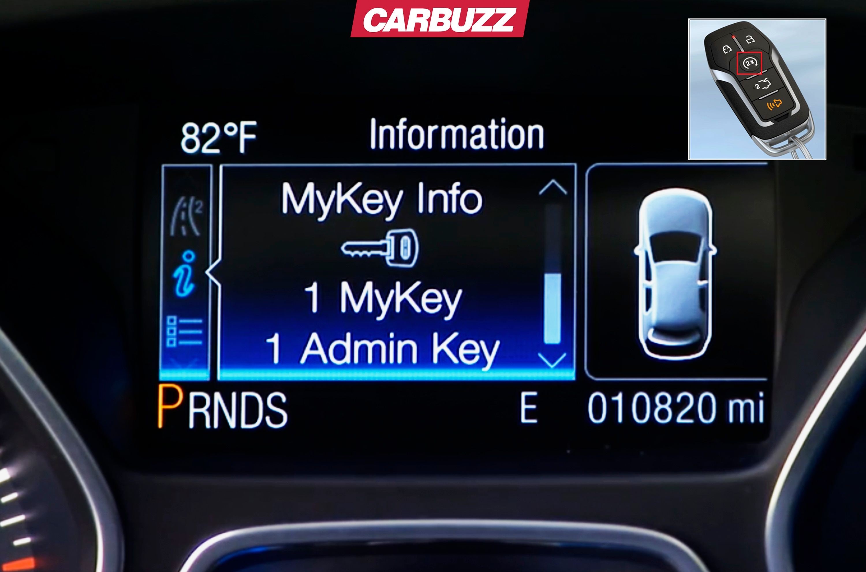 Ford MyKey admin key and standard key side by side