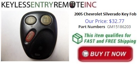 Silver 2005 Chevrolet Silverado pickup truck, showcasing the model year and relevance to key fob programming.