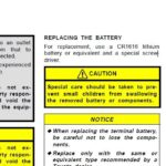 Owner's manual excerpt indicating the CR1616 battery for Toyota Land Cruiser key fob