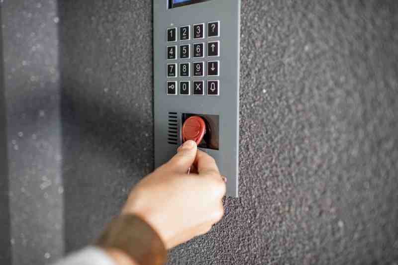 A duplicated key fob granting building access, illustrating the ease of key fob copying.