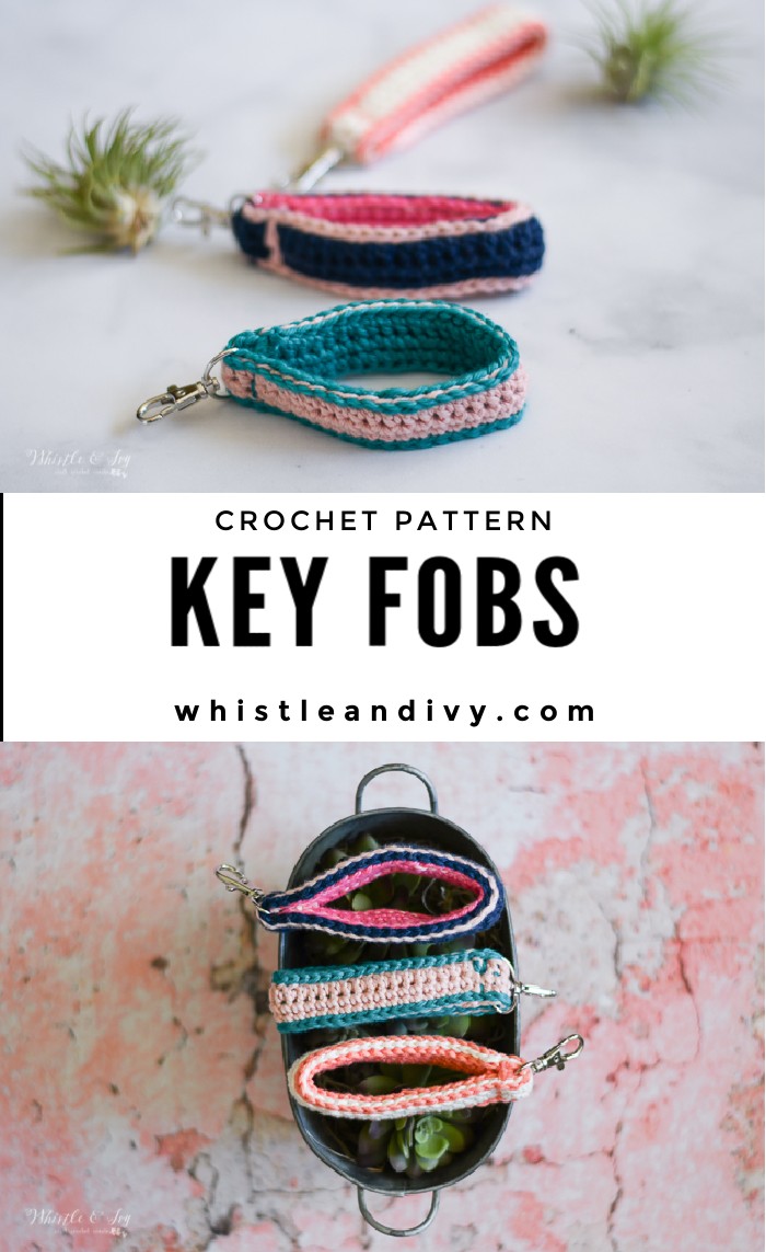 Crochet key fob crochet pattern easy summer crochet pattern