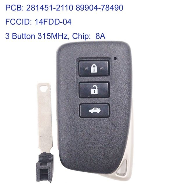 Lexus car key fob three buttons layout