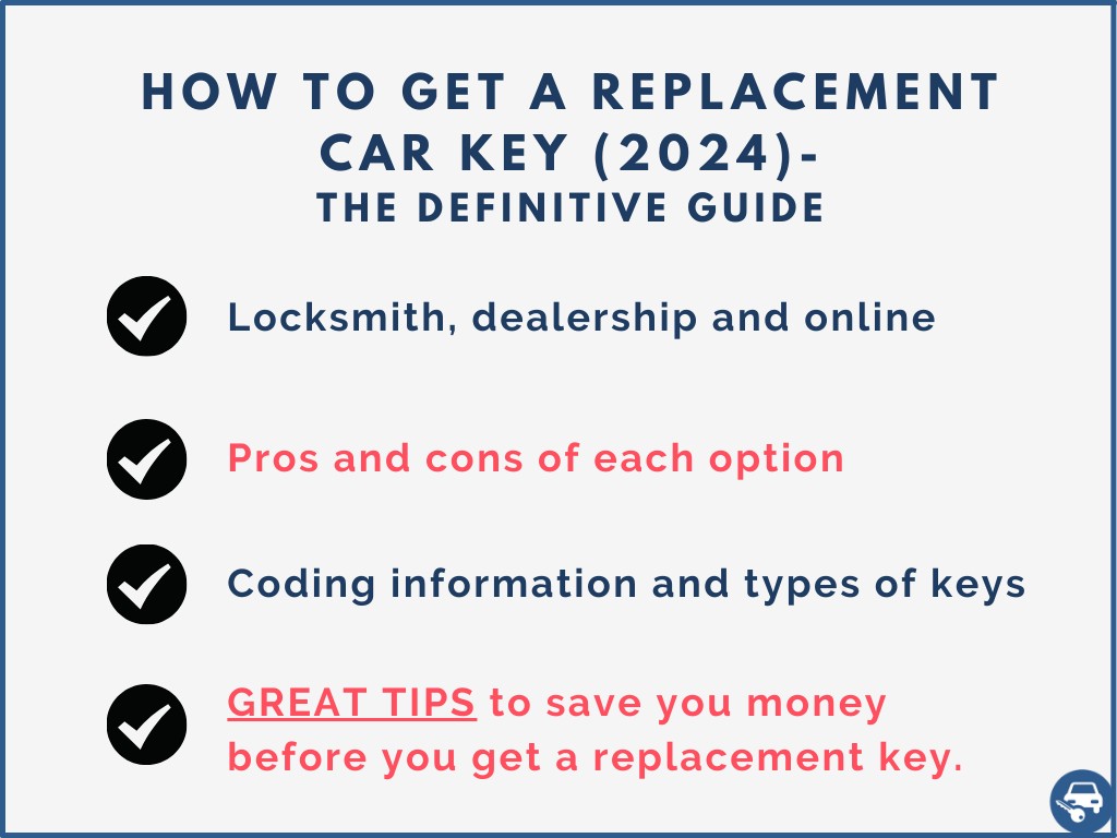 Flowchart illustrating the process of getting a replacement car key, outlining options like locksmiths, dealers, and online services.