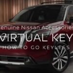 Nissan key fob with lock, unlock, trunk, panic, and remote start buttons