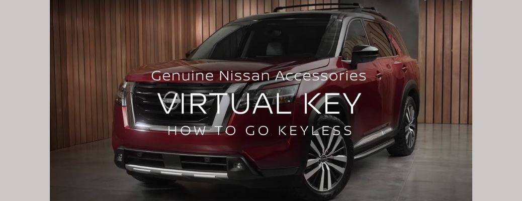 Nissan key fob with lock, unlock, trunk, panic, and remote start buttons