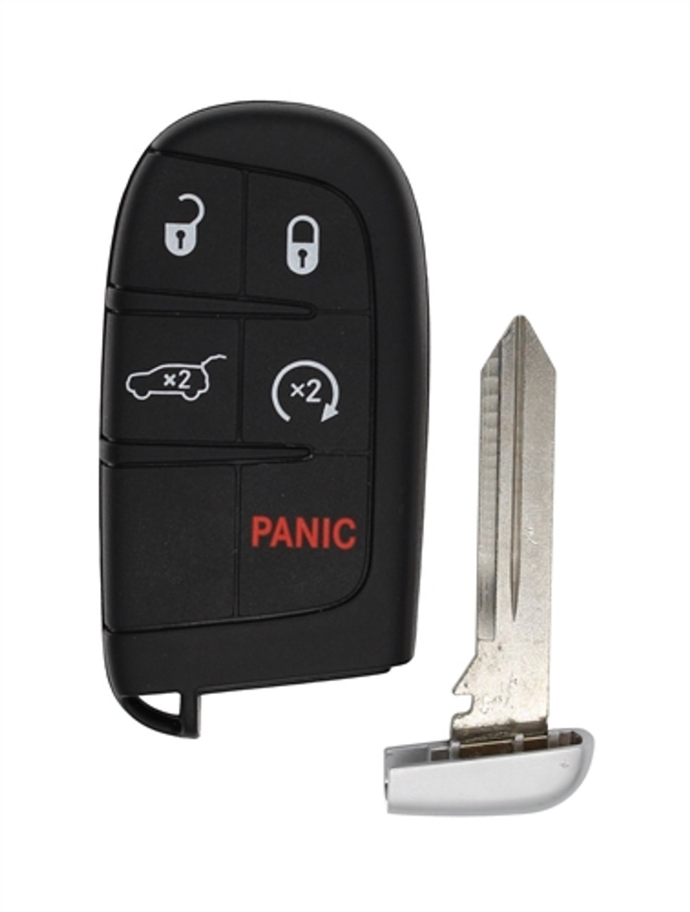 OEM Mopar Dodge Durango key fob with lock, unlock, remote start, and panic buttons